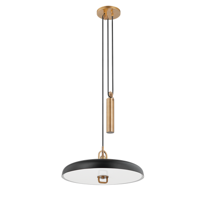 Troy Plummet Pendant Patina Brass, Soft Black
