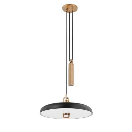 Troy Plummet Pendant Patina Brass, Soft Black