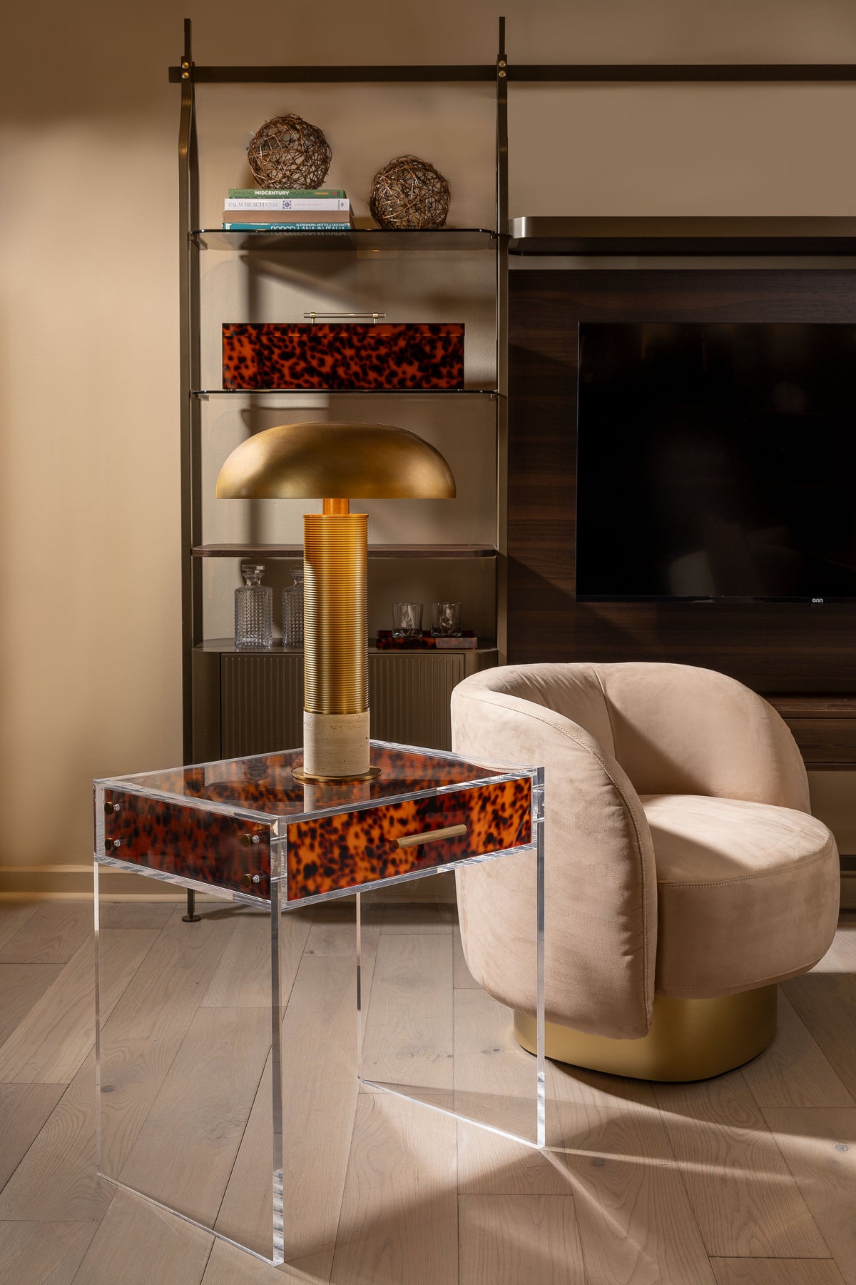 Port 68 Milan End Table Aged Brass view 8