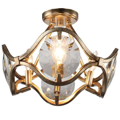 Crystorama Quincy Semi Flush Mount Distressed Twilight