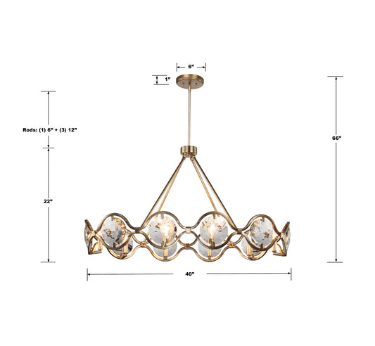 Quincy 10 Light Distressed Twilight Chandelier