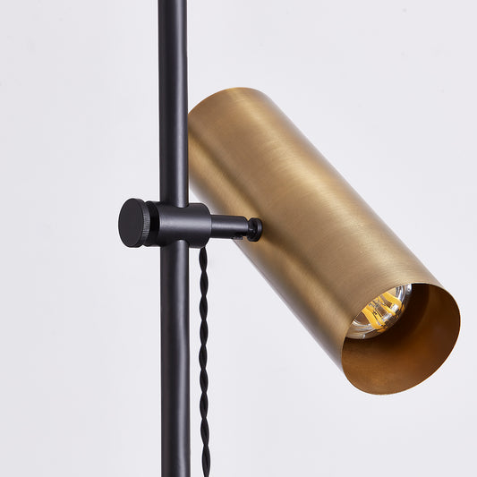 Troy Quinn Floor Lamp Patina Brass / Soft Black Detail 1