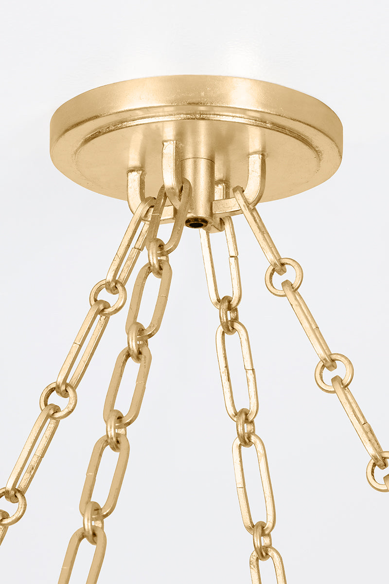 Hudson Valley Quebec 6-Light Chandelier Gold Leaf detail view 5