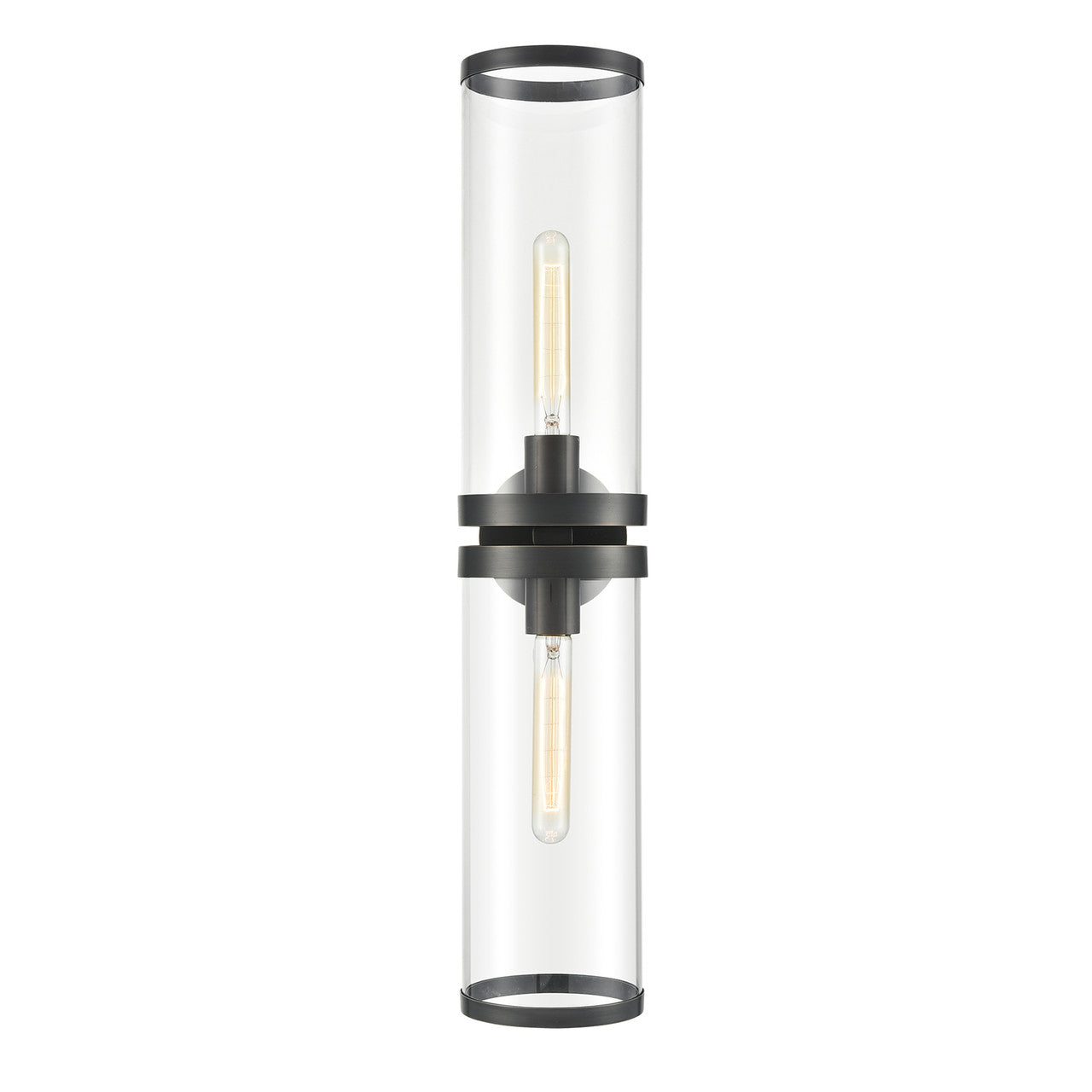 Revolve II Bathroom Vanity Light, 2-Light, Urban Bronze, Clear Glass, 28.63"H WV311602UBCG