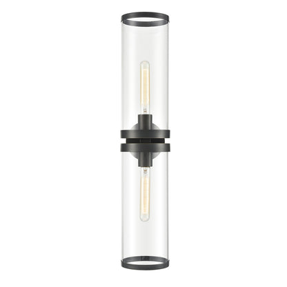 Revolve II Bathroom Vanity Light, 2-Light, Urban Bronze, Clear Glass, 28.63"H WV311602UBCG