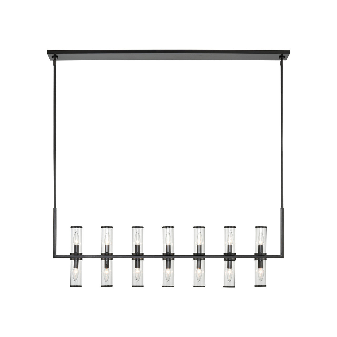 Alora Lighting Revolve 14 Light Linear Chandelier Urban Bronze