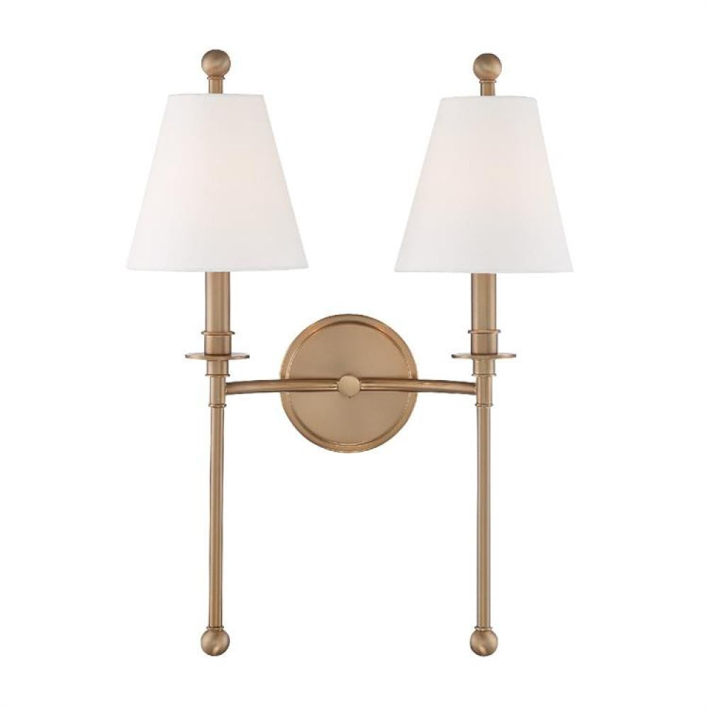 Crystorama Riverdale Wall Sconce Aged Brass