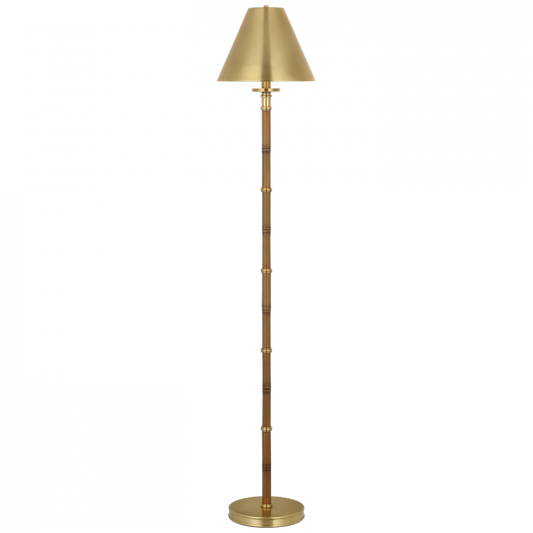 Ralph Lauren Dalfern 53" Cordless Reading Floor Lamp Waxed Bamboo and Natural Brass