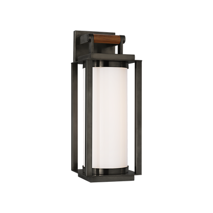 Ralph Lauren Northport Medium Bracketed Wall Lantern Bronze and Teak