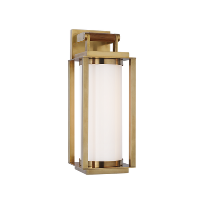 Ralph Lauren Northport Medium Bracketed Wall Lantern Natural Brass and Teak