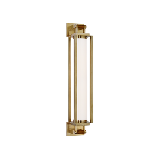 Ralph Lauren Northport 24" Linear Sconce Natural Brass and Teak