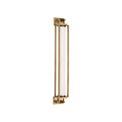 Ralph Lauren Northport 32" Linear Sconce Natural Brass and Teak