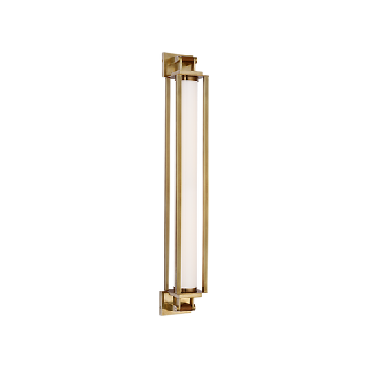 Ralph Lauren Northport 32" Linear Sconce Natural Brass and Teak