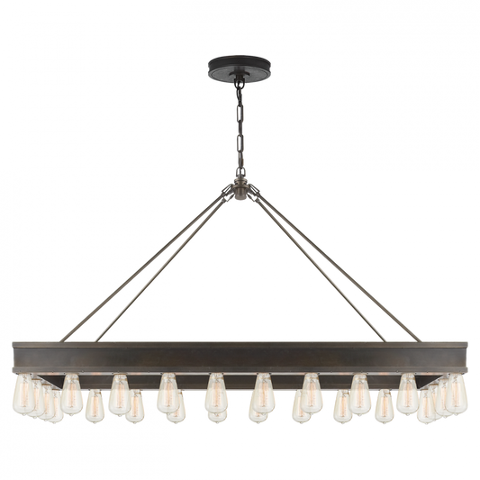 Ralph Lauren Roark Rectangular Chandelier Aged Iron