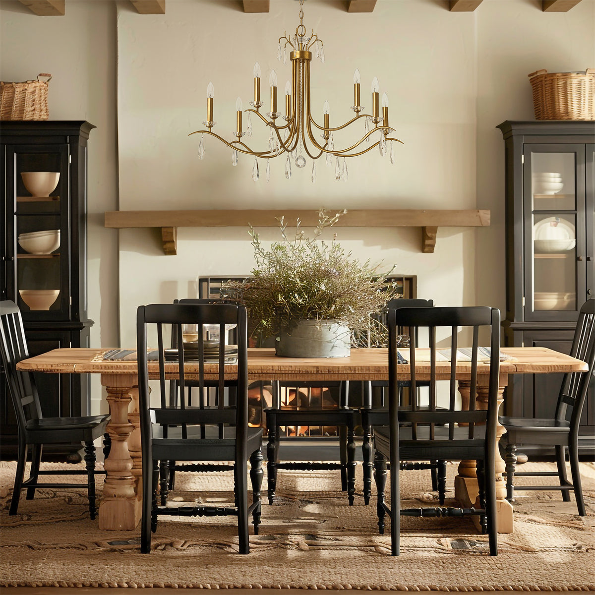Rollins 9-Light Antique Gold Chandelier