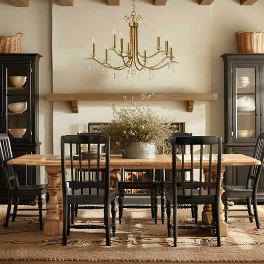 Rollins 9 Light Antique Gold Chandelier