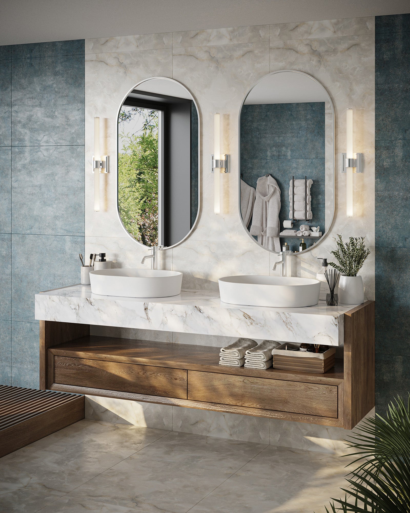 Kuzco Lighting Inc Rona 24-in LED Vanity Light Chrome
