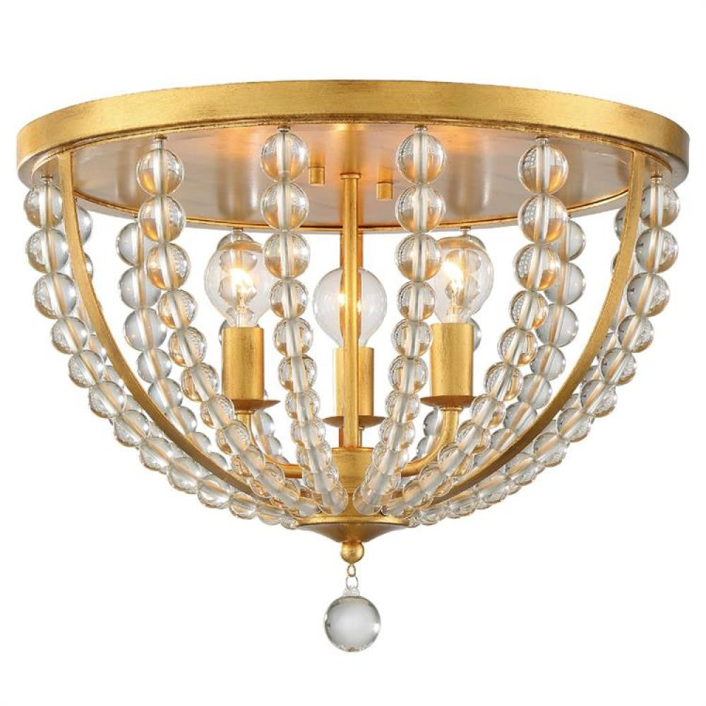 Crystorama Roxy Flush Mount Antique Gold