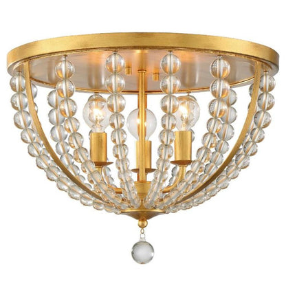 Crystorama Roxy Flush Mount Antique Gold