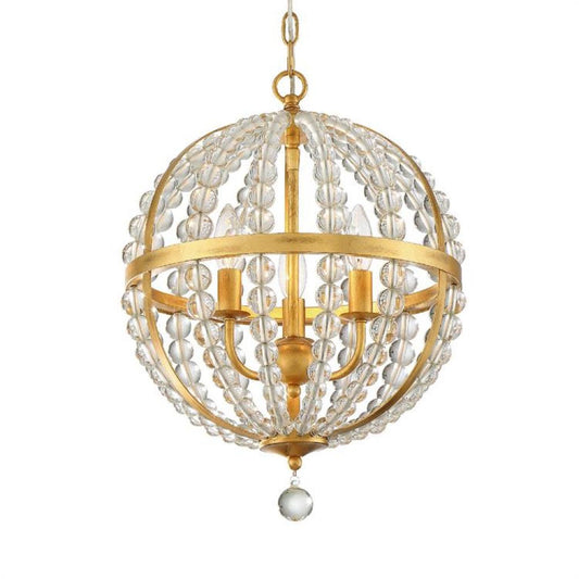 Crystorama Roxy Mini Chandelier Antique Gold