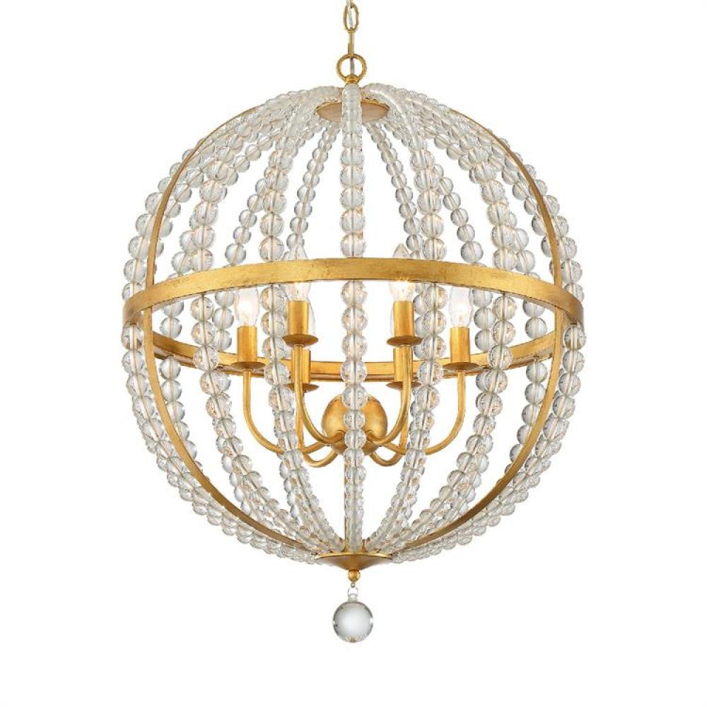 Crystorama Roxy Chandelier Antique Gold