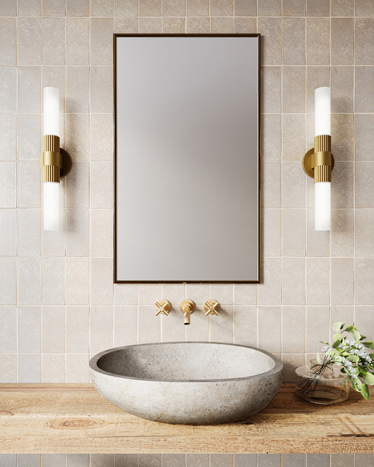 Alora Lighting Rue Bathroom Vanity Light Brushed Gold, Matte Black