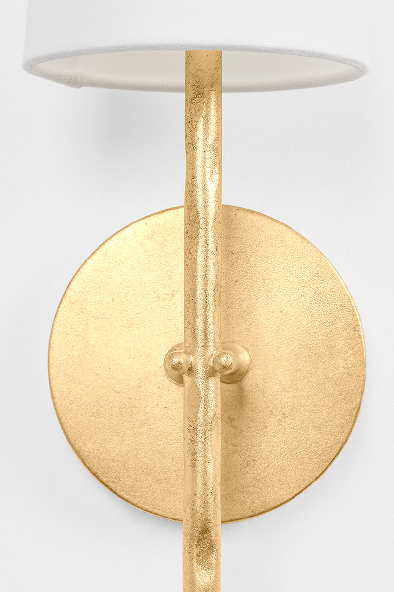 Troy River Wall Sconce Vintage Gold Leaf Detail 1