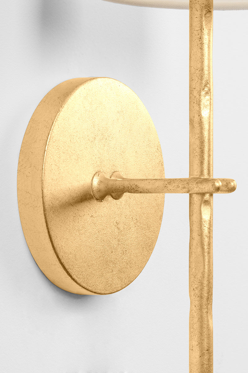 Troy River Wall Sconce Vintage Gold Leaf Detail 2