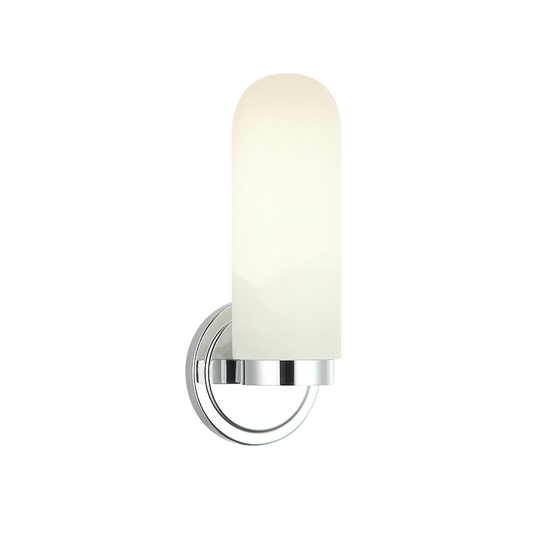 Matteo Lighting Capsula 12" Alabaster Wall Sconce in Chrome (S01901CH)