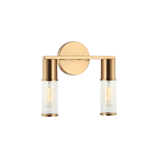 Matteo Lighting Klarice 2-Light Bath Vanity Light in Aged Gold Brass, 10"W (S02802AG)