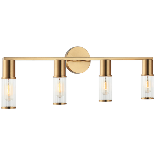 Matteo Lighting Klarice 4-Light Bath Vanity Light in Aged Gold Brass, 25.88"W (S02804AG)