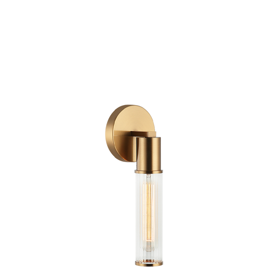 Matteo Lighting Klarice 1-Light Bath Vanity Light in Aged Gold Brass, 4.38"W (S02811AG)