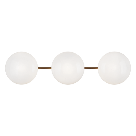 Matteo Lighting Pearlesque 24" 3-Light Bath Vanity Light in Aged Gold Brass (S05103AGOP)