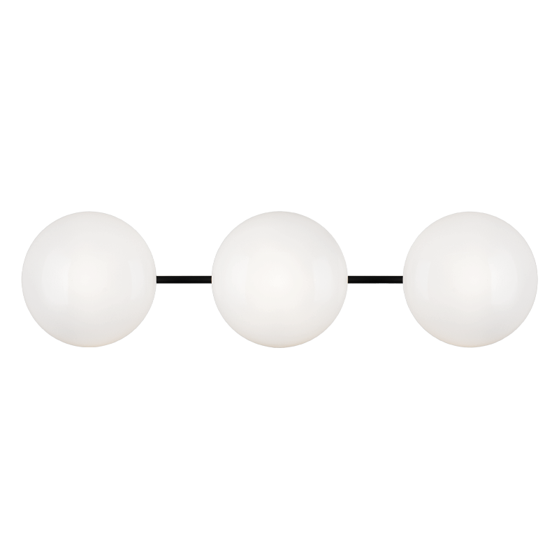 Matteo Lighting Pearlesque 24" 3-Light Bath Vanity Light in Matte Black (S05103MBOP)