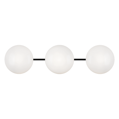 Matteo Lighting Pearlesque 24" 3-Light Bath Vanity Light in Matte Black (S05103MBOP)