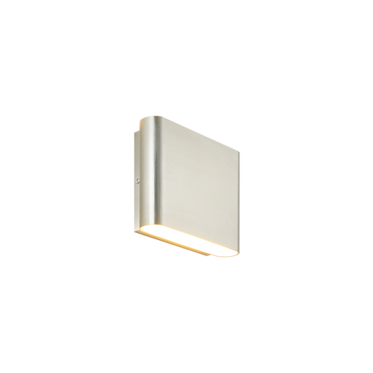 Matteo Lighting Beckett 2-Light Outdoor Wall Sconce in Brushed Nickel, 5.88"W (S06506BN)