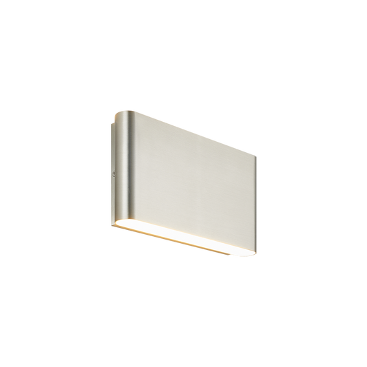 Matteo Lighting Beckett 2-Light Outdoor Wall Light in Brushed Nickel, 9.13"W (S06509BN)