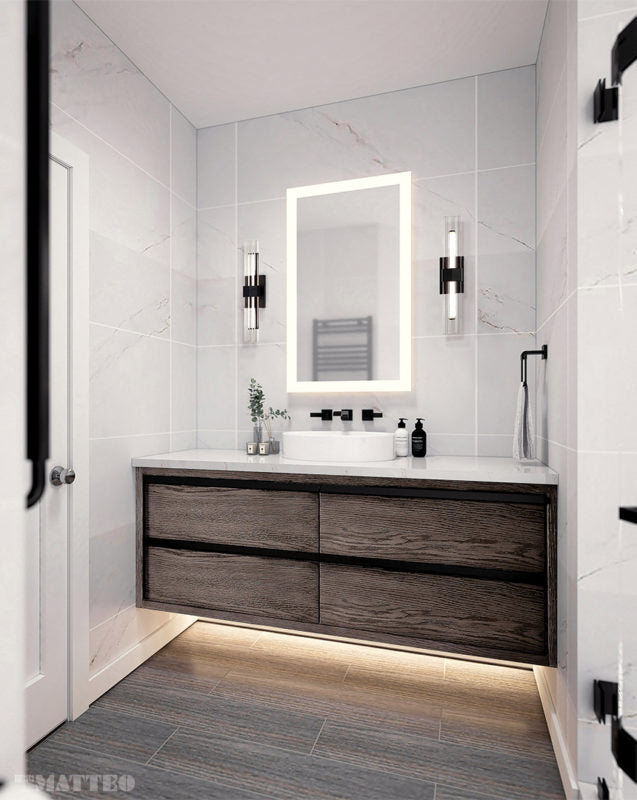 Matteo Lighting Krustallos 24" LED Bath Vanity Light in Matte Black (S06924MB) – alternate view