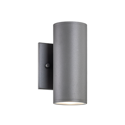 Matteo Lighting Tubular 7" 2-Light LED Outdoor Wall Sconce in Grey (S10212GY)