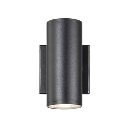 Matteo Lighting Tubular 7" 2-Light LED Outdoor Wall Sconce in Matte Black (S10212MB) – alternate view