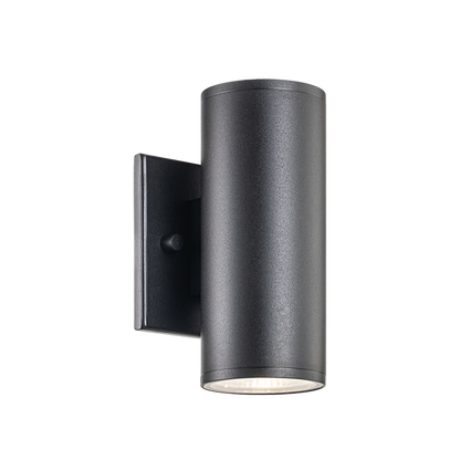 Matteo Lighting Tubular 7" 2-Light LED Outdoor Wall Sconce in Matte Black (S10212MB)