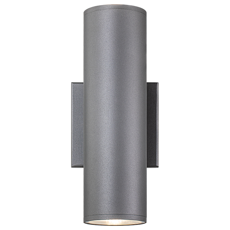Matteo Lighting Tubular 10" 2-Light LED Outdoor Wall Sconce in Grey (S10222GY) – alternate view