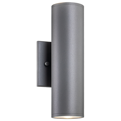 Matteo Lighting Tubular 10" 2-Light LED Outdoor Wall Sconce in Grey (S10222GY)