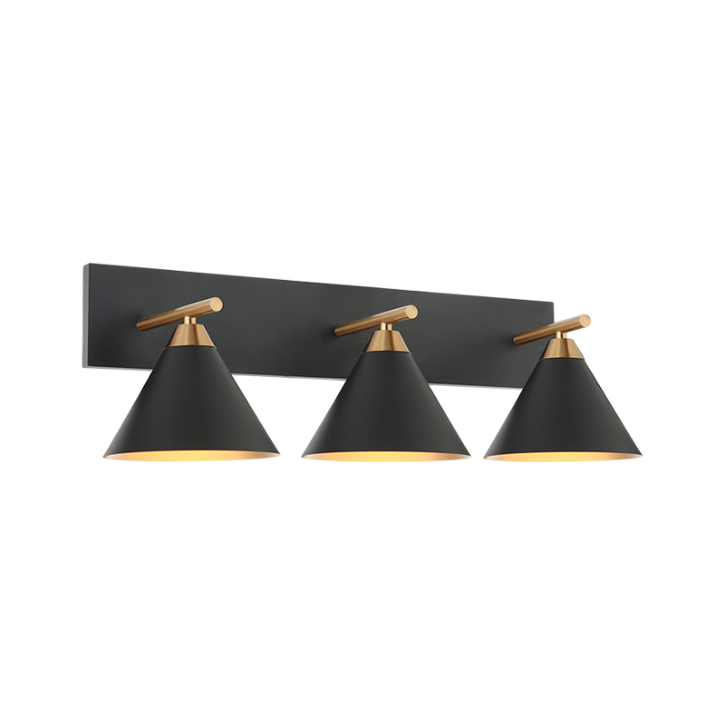Matteo Lighting Bliss 3-Light Wall Sconce Black, Brass, Aged Brass + Matte Black