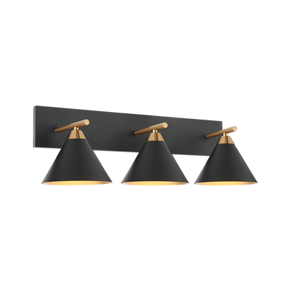 Matteo Lighting Bliss 3-Light Wall Sconce Black, Brass, Aged Brass + Matte Black