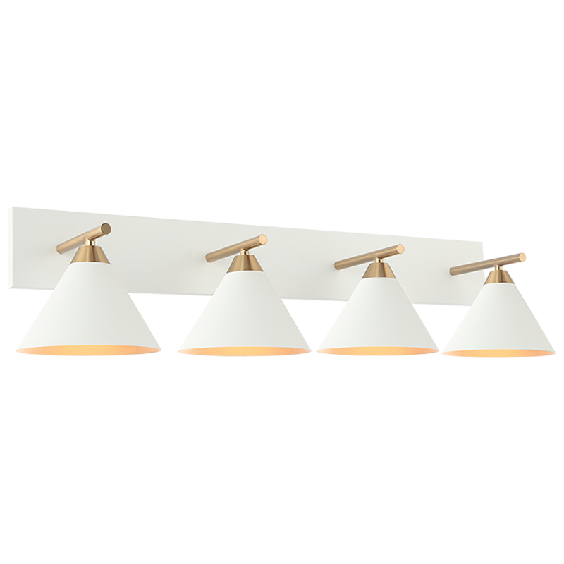 Matteo Lighting Bliss 4-Light Wall Sconce Brass, White, Aged Brass + White