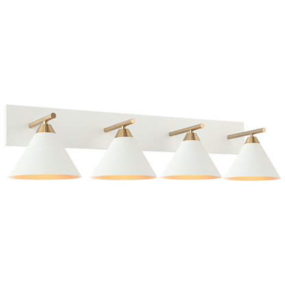 Matteo Lighting Bliss 4-Light Wall Sconce Brass, White, Aged Brass + White