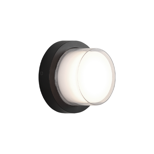 Matteo Lighting Syvana 1-Light Outdoor Wall Light in Matte Black, 6.75"W (S11401MB)