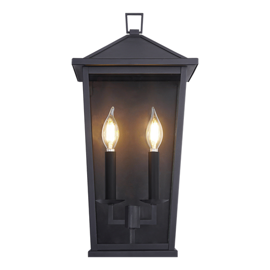 Matteo Lighting Ingress 19" 2-Light Outdoor Wall Lantern in Matte Black (S11902MB) – alternate view