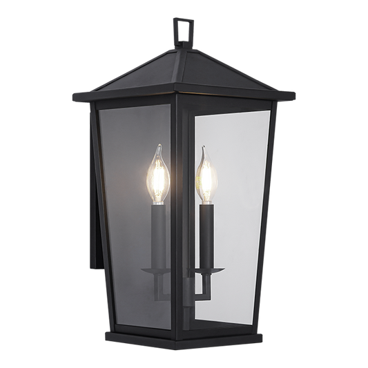 Matteo Lighting Ingress 19" 2-Light Outdoor Wall Lantern in Matte Black (S11902MB)